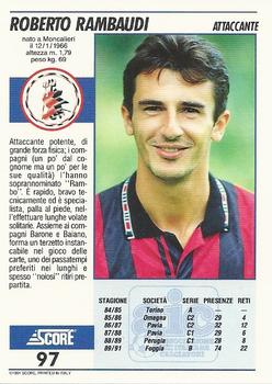 1992 Score Italian League #97 Roberto Rambaudi Back