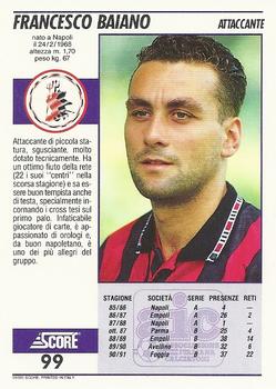 1992 Score Italian League #99 Francesco Baiano Back