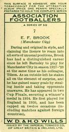 1935-36 Wills's Association Footballers #7 Eric Brook  Back