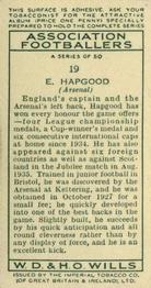 1935-36 Wills's Association Footballers #19 Eddie Hapgood  Back