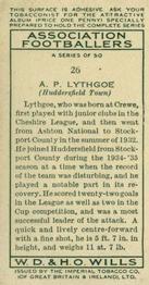 1935-36 Wills's Association Footballers #26 Alf Lythgoe  Back