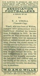1935-36 Wills's Association Footballers #44 Jack Vinall  Back