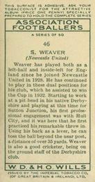 1935-36 Wills's Association Footballers #46 Sam Weaver  Back