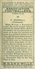 1935-36 Wills's Association Footballers #49 Fred Worrall  Back