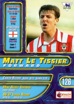 1997-98 Merlin Premier Gold #126 Matthew Le Tissier  Back