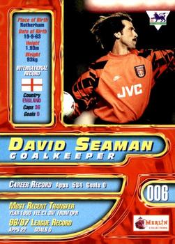 1997-98 Merlin Premier Gold #6 David Seaman Back