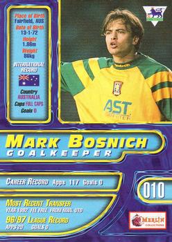 1997-98 Merlin Premier Gold #10 Mark Bosnich  Back