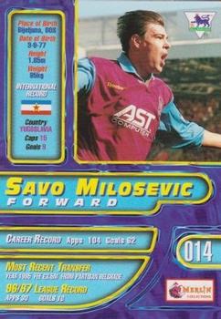 1997-98 Merlin Premier Gold #14 Savo Milosevic  Back