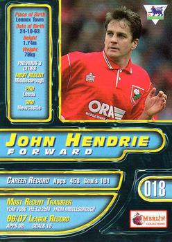 1997-98 Merlin Premier Gold #18 John Hendrie  Back