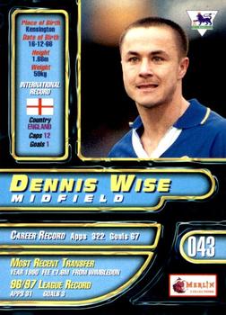 1997-98 Merlin Premier Gold #43 Dennis Wise  Back