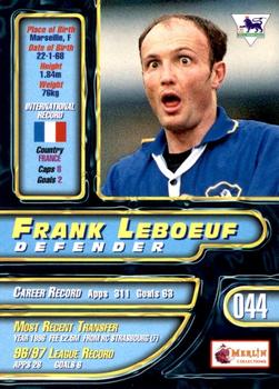 1997-98 Merlin Premier Gold #44 Frank Leboeuf Back