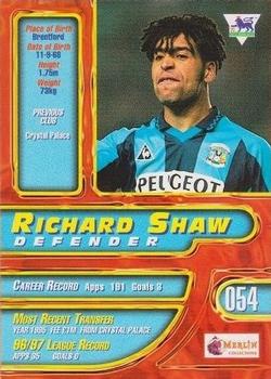 1997-98 Merlin Premier Gold #54 Richard Shaw Back