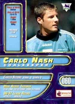 1997-98 Merlin Premier Gold #60 Carlo Nash  Back