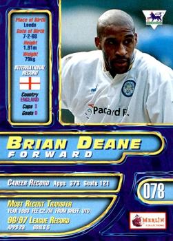 1997-98 Merlin Premier Gold #78 Brian Deane  Back