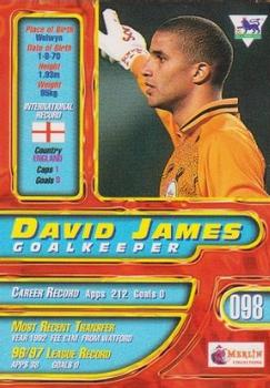 1997-98 Merlin Premier Gold #98 David James  Back