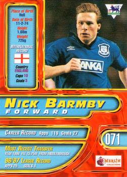 1997-98 Merlin Premier Gold #71 Nick Barmby Back