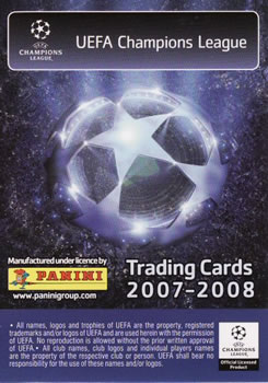 2007-08 Panini UEFA Champions League (European Edition) #37 Cris Back