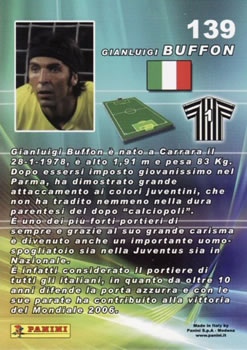 2008-09 Panini Real Action #139 Gianluigi Buffon Back