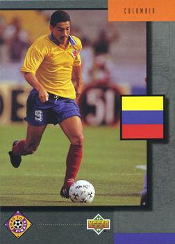 1994 Upper Deck World Cup Contenders English/German - UD Set #UD21 Colombia (Victor Aristizabal) Front
