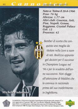 1998 Upper Deck Juventus FC #11 Michele Padovano Back