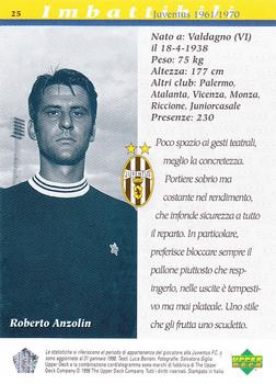 1998 Upper Deck Juventus FC #25 Roberto Anzolin Back