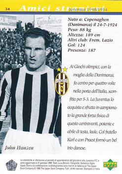 1998 Upper Deck Juventus FC #34 John Hansen Back