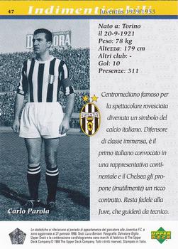 1998 Upper Deck Juventus FC #47 Carlo Parola Back