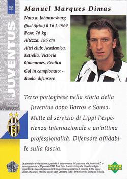 1998 Upper Deck Juventus FC #56 Manuel Marques Dimas Back