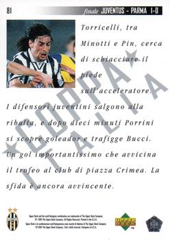 1994-95 Upper Deck Juventus FC Campione d'Italia #81 Juventus - Parma 1-0 Back
