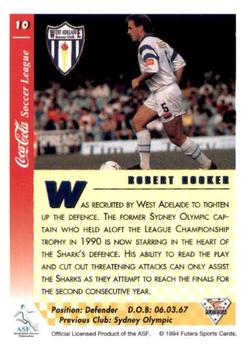 1994 Futera Australia NSL #10 Robert Hooker Back