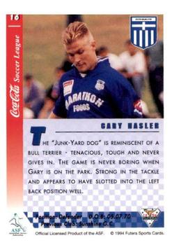 1994 Futera Australia NSL #16 Gary Hasler Back
