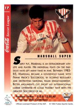 1994 Futera Australia NSL #17 Marshall Soper Back