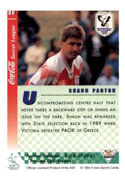 1994 Futera Australia NSL #20 Shaun Parton Back