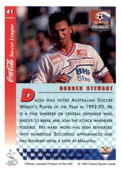 1994 Futera Australia NSL #41 Darren Stewart Back