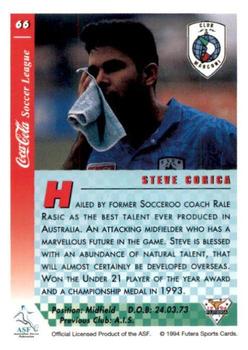 1994 Futera Australia NSL #66 Steve Corica Back
