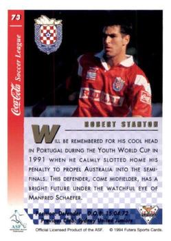 1994 Futera Australia NSL #73 Robert Stanton Back