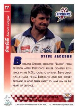 1994 Futera Australia NSL #77 Steve Jackson Back