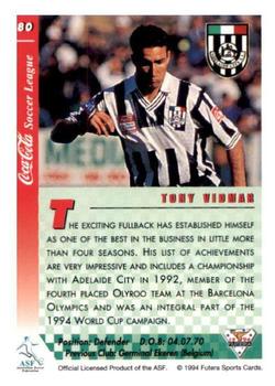 1994 Futera Australia NSL #80 Tony Vidmar Back