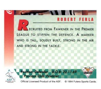 1994 Futera Australia NSL #83 Robert Ferla Back