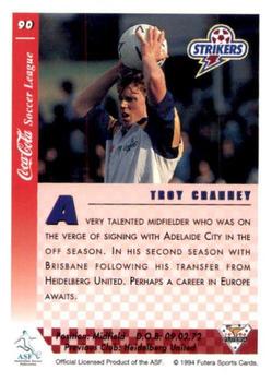 1994 Futera Australia NSL #90 Troy Cranney Back
