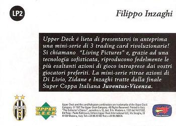 1998 Upper Deck Juventus FC - Living Pictures #LP2 Filippo Inzaghi Back