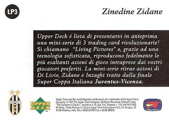 1998 Upper Deck Juventus FC - Living Pictures #LP3 Zinedine Zidane Back