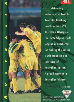 1994 Futera Australia NSL - Olympic Team #OR1 Team Back