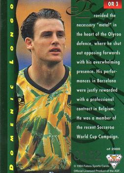 1994 Futera Australia NSL - Olympic Team #OR3 Dominic Longo Back
