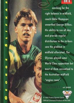 1994 Futera Australia NSL - Olympic Team #OR8 George Slifkas Back