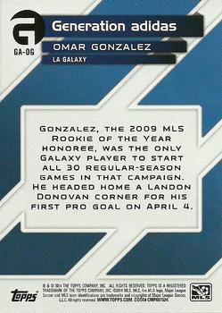 2014 Topps MLS - Generation Adidas #GA-OG Omar Gonzalez Back