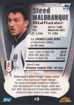 2002-03 Topps Premier Gold 2003 #F3 Steed Malbranque  Back