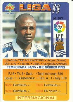 1995-96 Mundicromo Sport Las Fichas de La Liga #197b Yaw Back