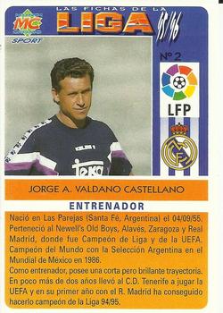 1995-96 Mundicromo Sport Las Fichas de La Liga #2 Valdano Back