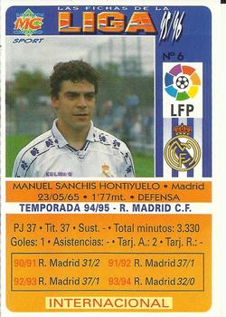 1995-96 Mundicromo Sport Las Fichas de La Liga #6 Sanchis Back